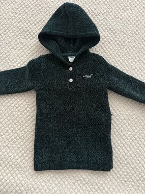 Cozy Hooded Knit Pullover Sweater with Buttons